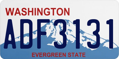 WA license plate ADF3131