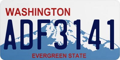WA license plate ADF3141