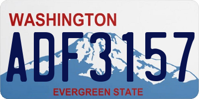 WA license plate ADF3157