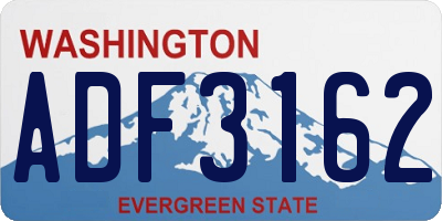 WA license plate ADF3162
