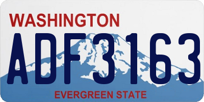 WA license plate ADF3163