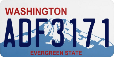 WA license plate ADF3171