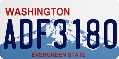 WA license plate ADF3180