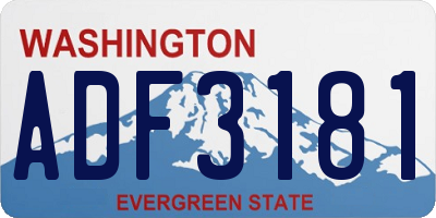 WA license plate ADF3181
