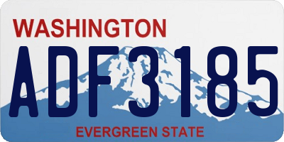 WA license plate ADF3185