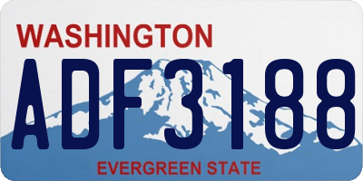WA license plate ADF3188