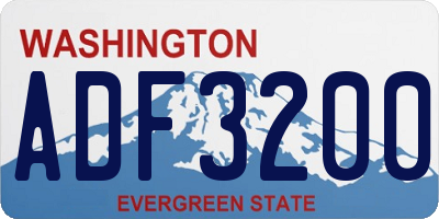 WA license plate ADF3200