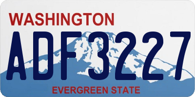 WA license plate ADF3227