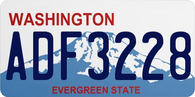 WA license plate ADF3228