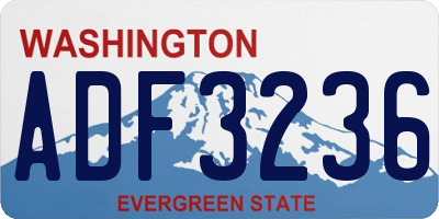 WA license plate ADF3236