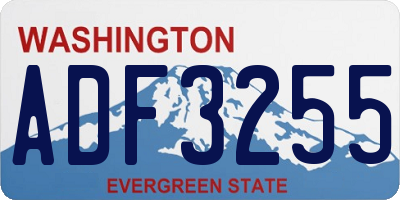 WA license plate ADF3255