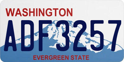 WA license plate ADF3257