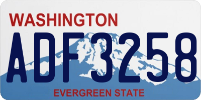 WA license plate ADF3258