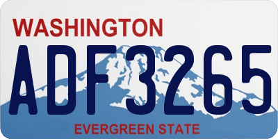 WA license plate ADF3265
