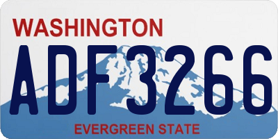 WA license plate ADF3266
