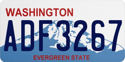 WA license plate ADF3267