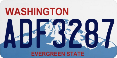 WA license plate ADF3287