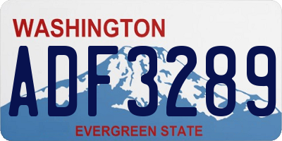 WA license plate ADF3289