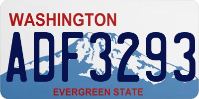 WA license plate ADF3293