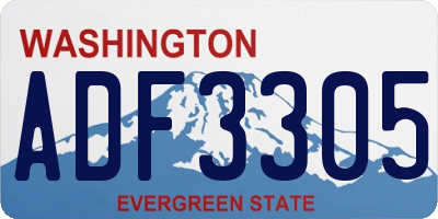 WA license plate ADF3305
