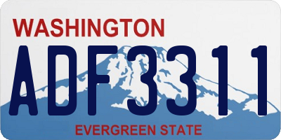 WA license plate ADF3311