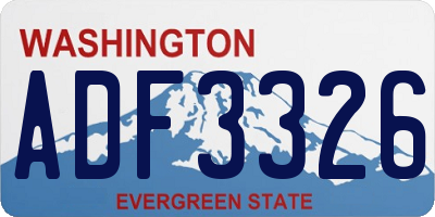 WA license plate ADF3326