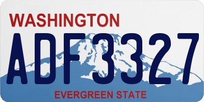 WA license plate ADF3327
