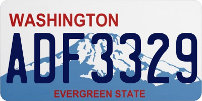 WA license plate ADF3329
