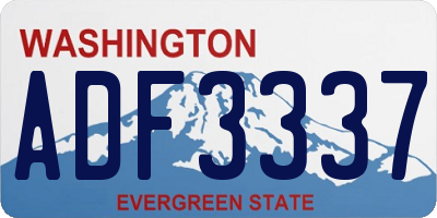 WA license plate ADF3337