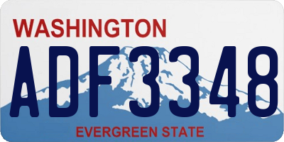 WA license plate ADF3348