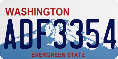 WA license plate ADF3354