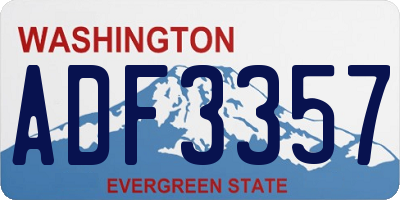 WA license plate ADF3357
