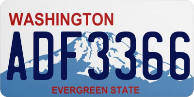 WA license plate ADF3366