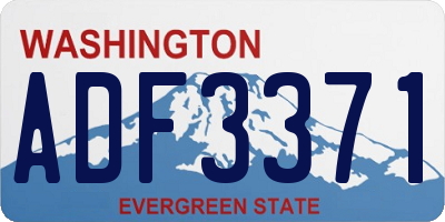 WA license plate ADF3371