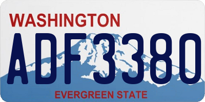 WA license plate ADF3380