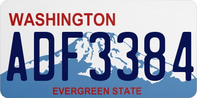 WA license plate ADF3384