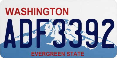 WA license plate ADF3392