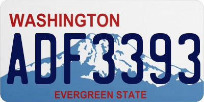 WA license plate ADF3393