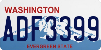 WA license plate ADF3399