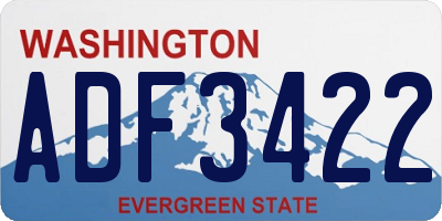 WA license plate ADF3422