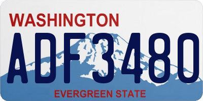 WA license plate ADF3480