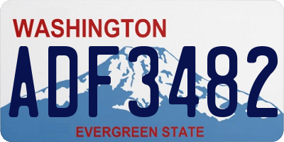 WA license plate ADF3482