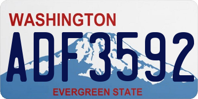 WA license plate ADF3592