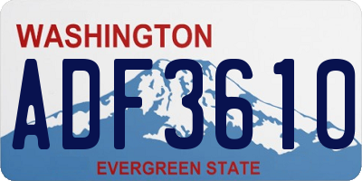 WA license plate ADF3610