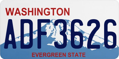 WA license plate ADF3626