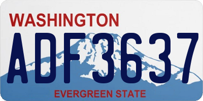 WA license plate ADF3637