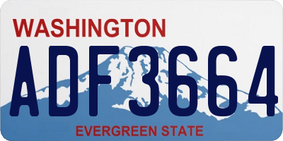 WA license plate ADF3664