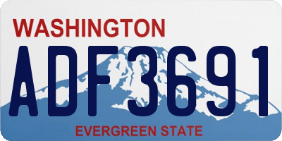 WA license plate ADF3691