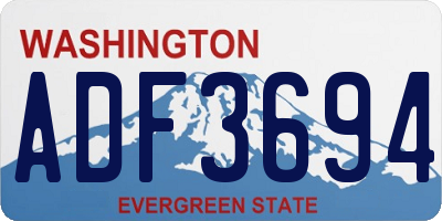 WA license plate ADF3694
