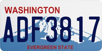 WA license plate ADF3817